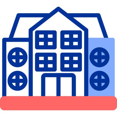 Bina. Web simgesi basit illüstrasyon