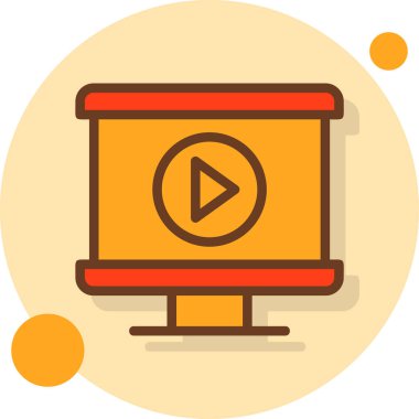 Film. Web simgesi basit illüstrasyon