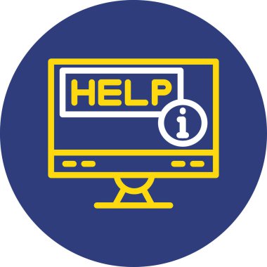 Modern yardım simgesinin vektör illüstrasyonu