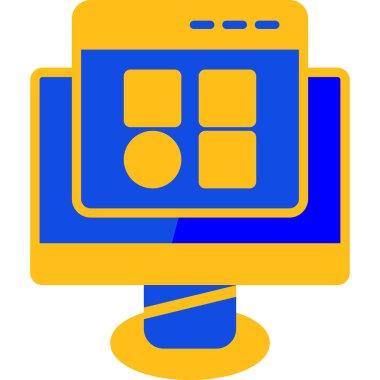 Bilgisayar donanımı elektronik simgesi - taslak biçimi