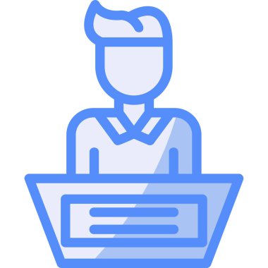 kadın görev yöneticisi simgesi - taslak biçimi