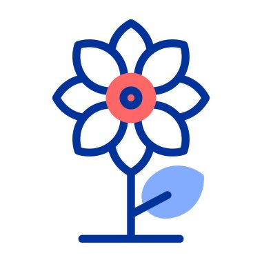 çiçek vektörü düz renk simgesi