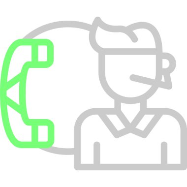 Çağrı merkezi operatör simgesi. beyaz arkaplanda izole edilmiş web tasarımı için müşteri destek vektör simgeleri