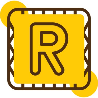 Tek harf r simgesinin vektör illüstrasyonu