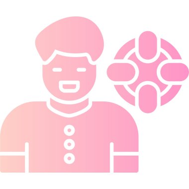 Kalbi olan bir adamın vektör çizimi