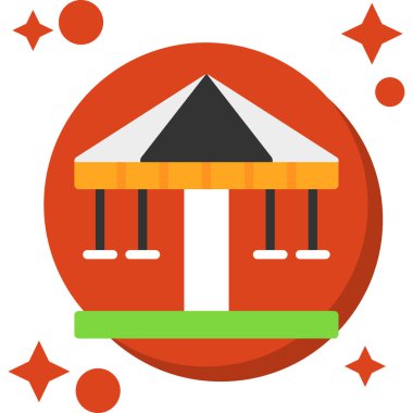 Sirk çadırı ikonu. Web için sirk çadırı vektör simgelerinin düz çizimi