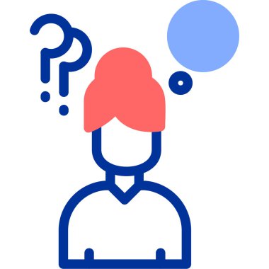 Soru işareti simgesi olan adam, vektör tasarımı