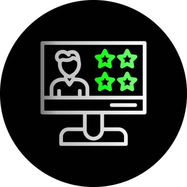 Kullanıcı İncelemesi Çift Gradyan Çember Web simgesi, vektör illüstrasyonu