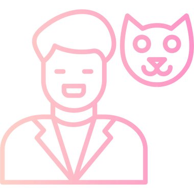 Kedi. Web simgesi basit illüstrasyon