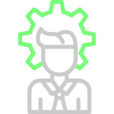 Gözlük ikonlu bilim adamı. vektör illüstrasyonu