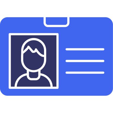 Kimlik kartı simgesi, vektör illüstrasyonu