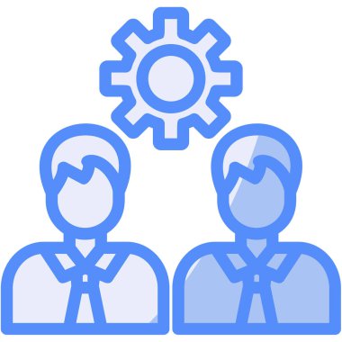 İş ekibi çalışması. Basit illüstrasyon