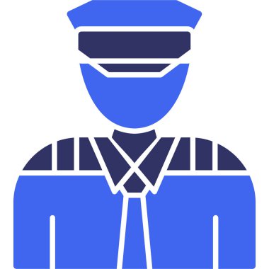 Memur polis simgesi, basit vektör illüstrasyonu