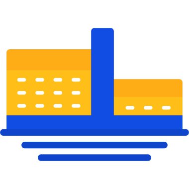 Fabrika binası simgesi, vektör illüstrasyonu