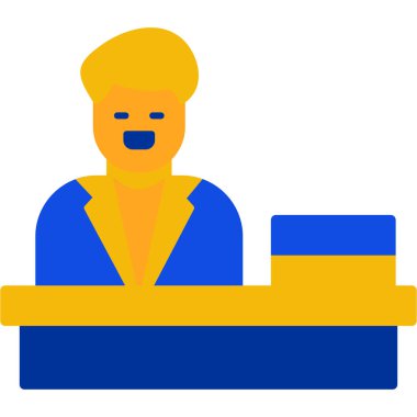 Dizüstü bilgisayar vektör simgesi olan adam