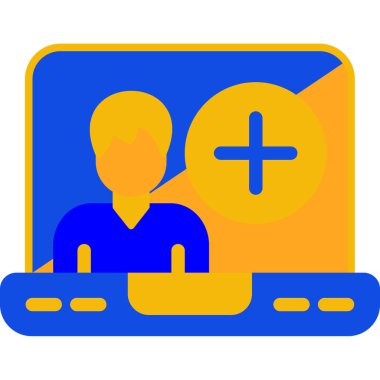 Video konferansı ikon vektör illüstrasyonu. Online toplantı tabelası. izole edilmiş sınır sembolü çizimi