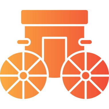 Vagon vektör çizimi. turuncu simge