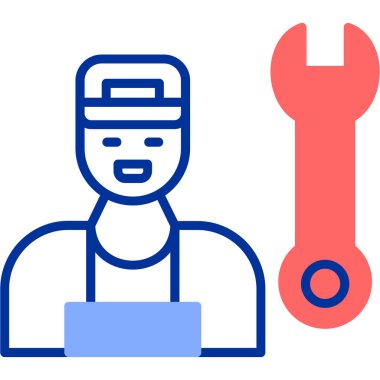 İşçi simgesi. vektör illüstrasyonu