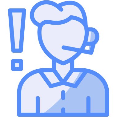 Çağrı merkezi operatör simgesi. hat çağrı merkezi operatör vektör simgesi rengi ince izole