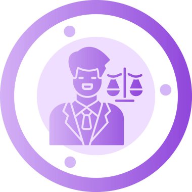 Avukat simgesi vektör illüstrasyonu