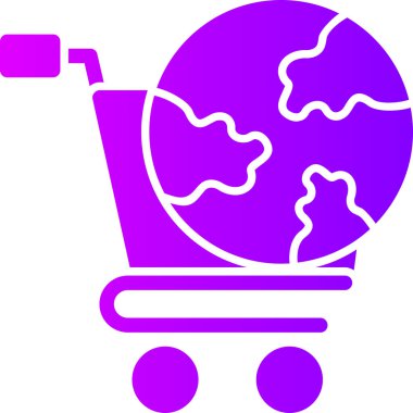 Alışveriş arabası. Web simgesi basit illüstrasyon