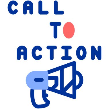 Hareket zamanı. megafon ikonu. aksiyon simgesi. vektör illüstrasyonu