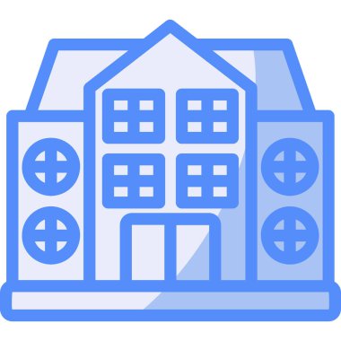 Bina. Web simgesi basit illüstrasyon