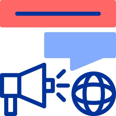 Konuşmacı. Web simgesi basit illüstrasyon