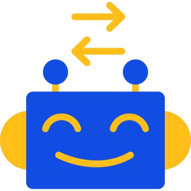 robot. Web simgesi basit illüstrasyon