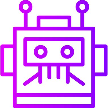 robot. Web simgesi basit illüstrasyon