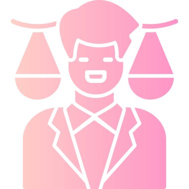 Adalet modern simgesi, vektör illüstrasyonu