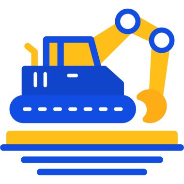 Kazı ikonu. Web için kazıcı simgelerinin özet çizimi