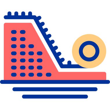 Vinç simgesi vektörü oluşturuluyor. Ana hatlı vinç. renk kontur sembolü resimlemesi