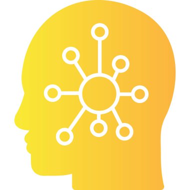 Beyin simgesi, vektör illüstrasyonu