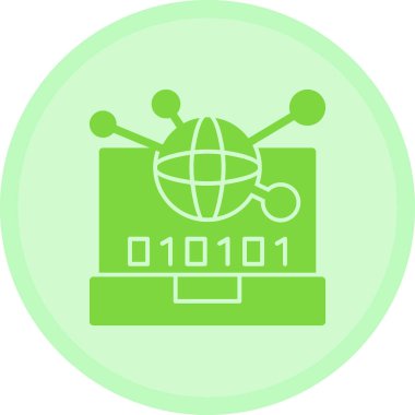 Benzersiz ikili kod vektör çizgisi simgesi