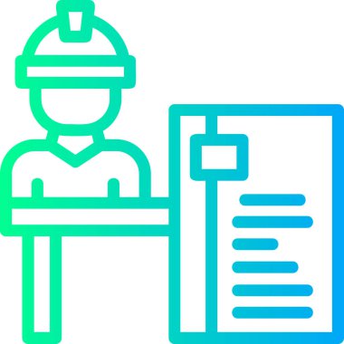 İnşaat işçisi. Web simgesi basit illüstrasyon