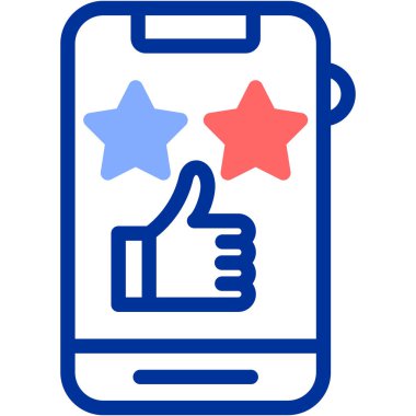 Basit el ve mobil, vektör illüstrasyonu