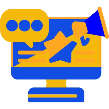 megafon ikon vektörü. İzometrik illüstrasyon. Megafon işareti. renk izole edilmiş sembol çizimi