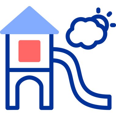 Oyun parkı oyun alanı simgesi - ana hatlar biçimi