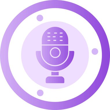 Mikrofon. Web simgesi basit illüstrasyon