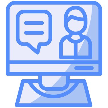 Online toplantı. Basit illüstrasyon