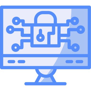 Bilgisayar güvenliği. Web simgesi basit illüstrasyon