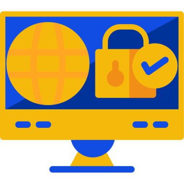 bilgisayar güvenlik simgesi düz biçimli