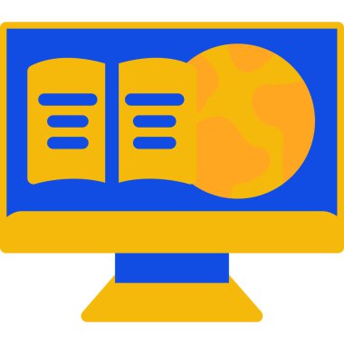 Kitap simgesi olan dizüstü bilgisayar. vektör illüstrasyonu