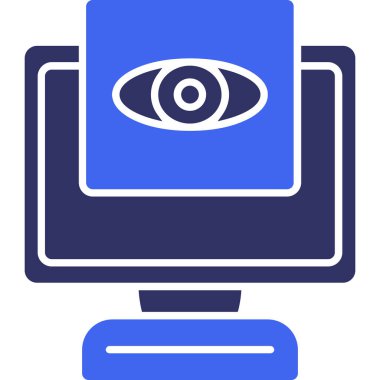 bilgisayar monitörü ikon vektör illüstrasyonu