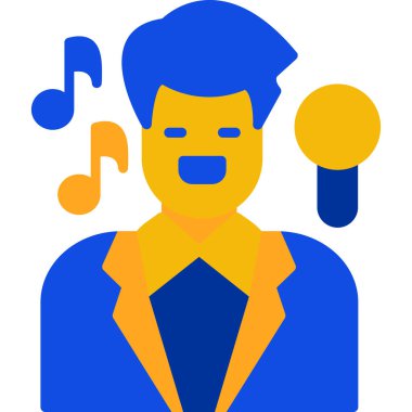 Şarkıcı. Web simgesi basit illüstrasyon