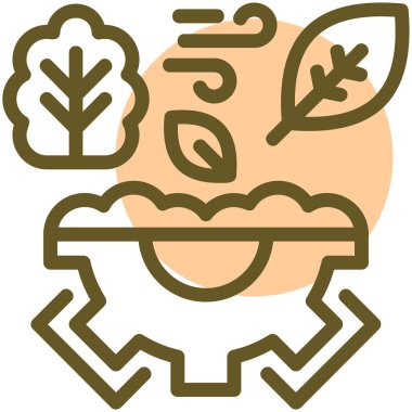 Bir bitki simgesinin vektör illüstrasyonu