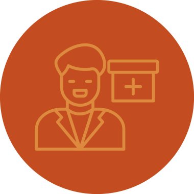 doktor simgesi, vektör illüstrasyonu