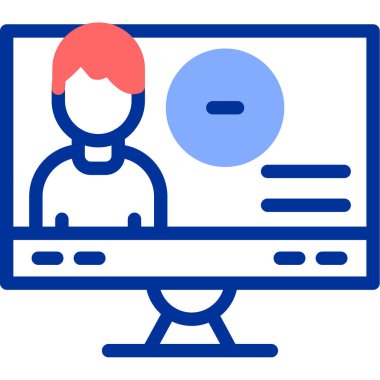 çevrimiçi eğitim, web simgesi, basit illüstrasyon