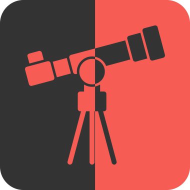 teleskop simgesi, vektör illüstrasyonu